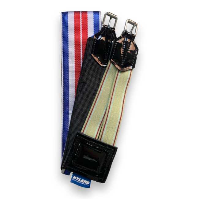 HYLAND MEDIUM GIRTH SINGLE ELASTIC-RUBBER- RED/WHITE